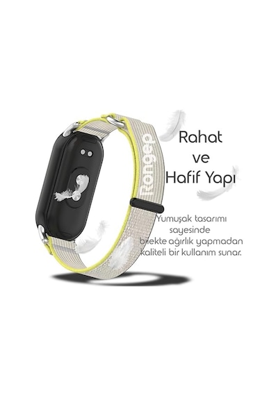 Uyumlu Mi Band 10 9 8 Için Hook Loop Kumaş Kordon Terletmeyen Nefes Alan Hafif Yapılı Cildi Tahriş Etmeyen Tasarım
