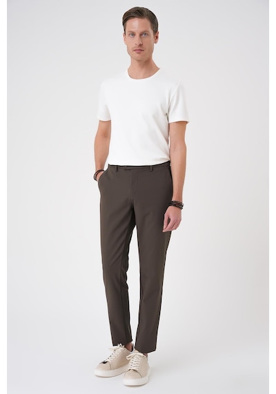 Efor Comfort Fit Beli Lastikli Toprak Jogger Pantolon P 1184 TOPRAK