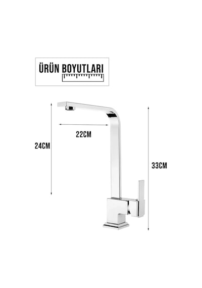 Mix Kuğu Kare Mutfak Eviye Bataryası Gri