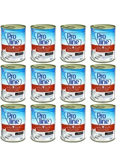 Pro Line Biftekli Et Parçacıklı Kedi Konservesi 12 x 415 G