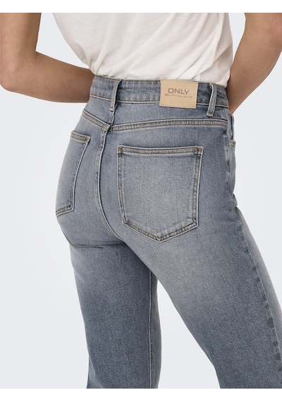 Only Bayan Düz Kesim Yüksek Bel Kot Pantolon 15338328 Mavi