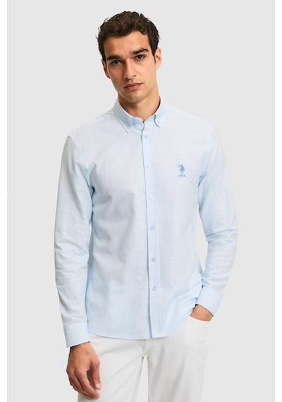 U.s. Polo Assn. Erkek Açık Mavi Gömlek Desenli 50324718-vr003 Acık Mavı