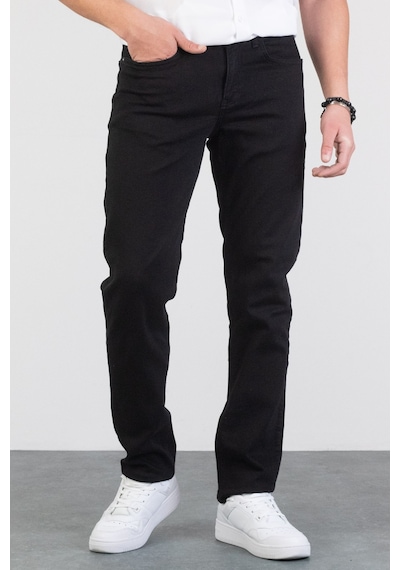 HLT Jeans Erkek Siyah Regular Boru Paça Esnek Likralı Denim Jeans Kot Pantolon Hlthe001973 - Siyah Siyah