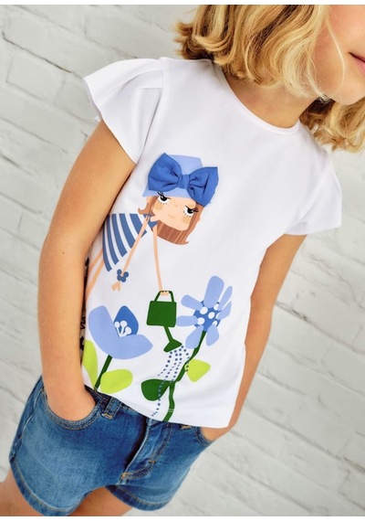Mayoral Kız Çocuk T-shirt 3015m Beyaz