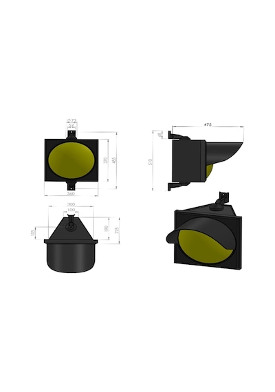 300 Mm Power Ledli Tekli Sinyal Verici, Trafik Lambası-575