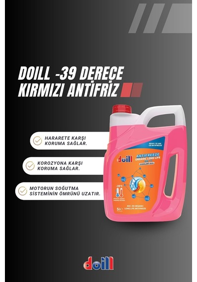 39 / -40 Derece Hazır Karışım 5 Litre Kırmızı Organik Antifriz - G12 Üretim Yılı: 2026 Diğer