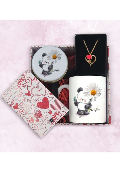 BK Gift Sevgiliye Özel Kutuda Hediye Seti, Kupa Bardak, Sevgili Hediyesi, Aşk Kolyesi, Kokulu Mum,Yıl Dönümü Hediyesi-8
