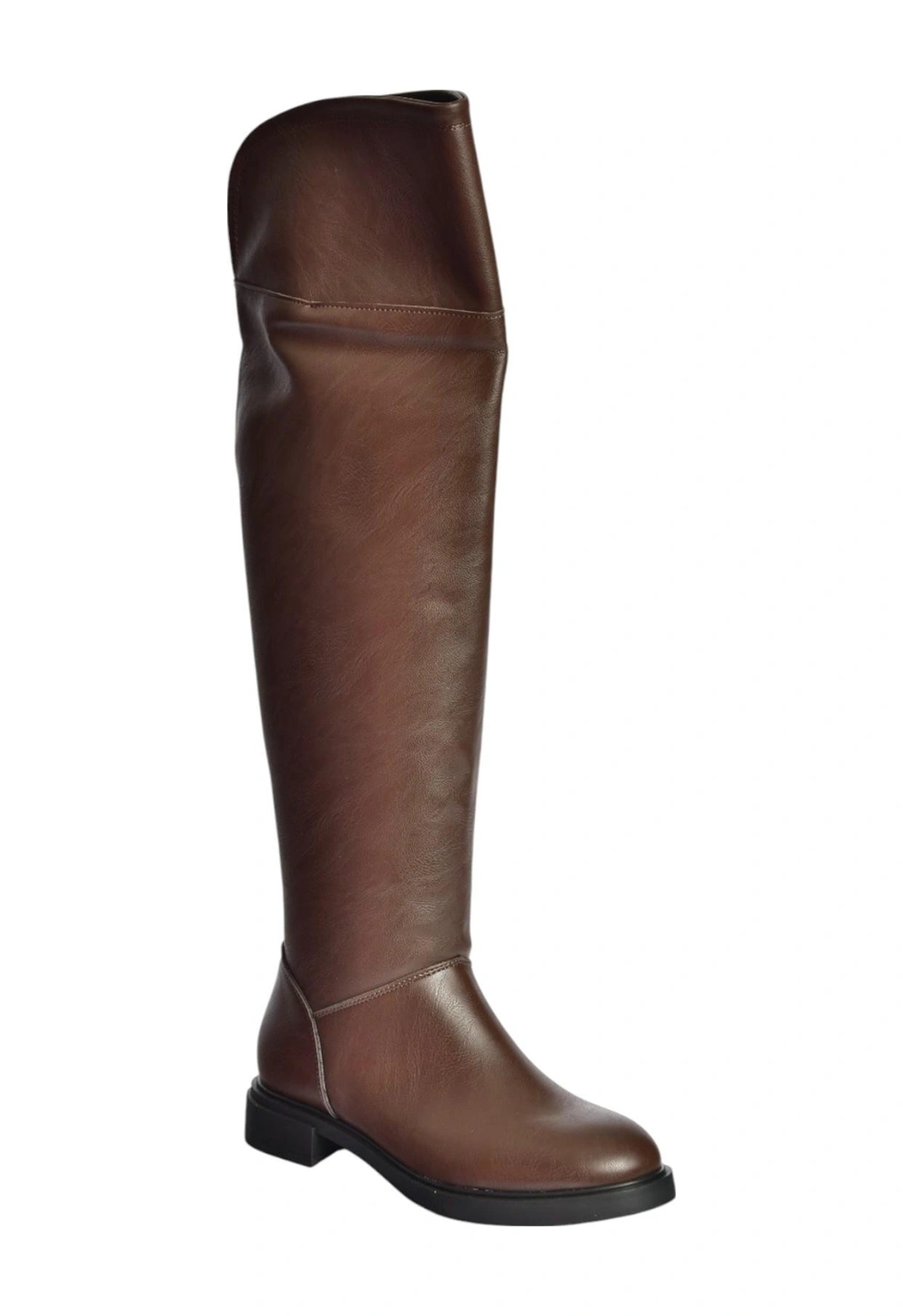 Fox Shoes V973801009 Kahverengi Alçak Topuklu Diz Üstü Klasik Kadın Binici Çizme Kahverengi-suni Deri Fox Shoes V973801009 Kahverengi Alçak Topuklu Diz Üstü Klasik Kadın Binici Çizme Kahverengi-suni Deri