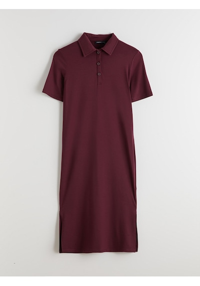 Lcwaıkıkı Classic Bordo Polo Yaka A Kesim Modal Karışımlı Elbise