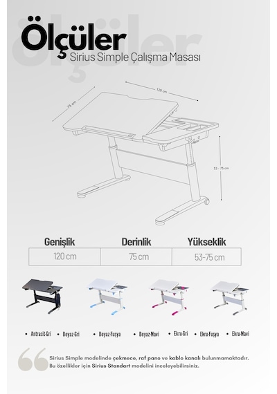 Sirius Simple Yükseklik Ve Eğim Ayarlı, Bilgisayar Ve Ofis Masası, Modern Ekru Çalışma Masası Mavi Gri Sirius Simple Yükseklik Ve Eğim Ayarlı, Bilgisayar Ve Ofis Masası, Modern Ekru Çalışma Masası Mavi Gri
