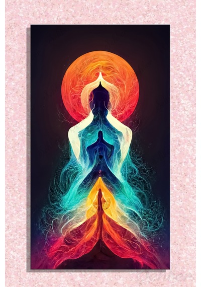 Panoramik Dikey Kanvas Duvar Tablosu Tekli Salon Mutfak Yatak Odası Ofis Kundalini Çakra