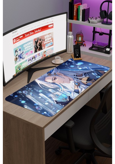 Neuvillette Genshin Impact Anime Gacha V3 - 90x40 Xxl Gaming Mouse Pad Fare Altlığı
