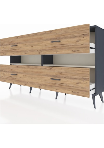 Arges Konsol 2 Raflı 4 Çekmeceli 176x30x99 Antrasit-aytaşı/çam Aytası/atlas Çam - Antrasıt Arges Konsol 2 Raflı 4 Çekmeceli 176x30x99 Antrasit-aytaşı/çam Aytası/atlas Çam - Antrasıt