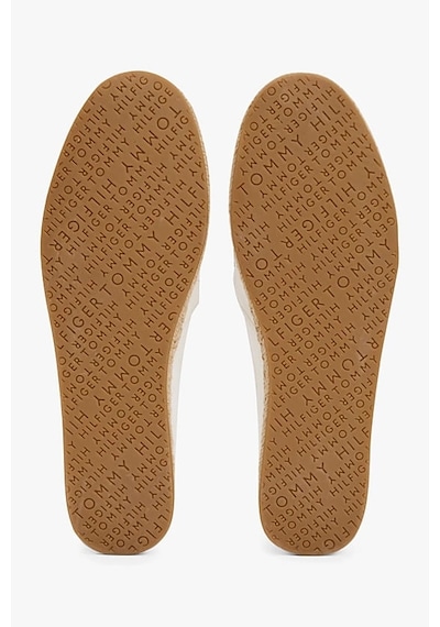 Tommy Hilfiger Kadın Th Bayrak Nakışlık Canvas Espadrille Loafer Ayakkabı - Ekru Ecru