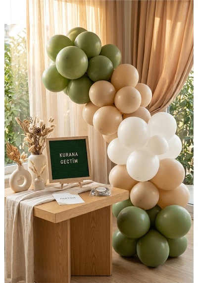 Kuran'a Geçtim Kutlaması Süsleme Classic Set Koyu Yeşil Keçe Yazı Panosu Standlı Balon Zincirli Kuran Töreni Seti Tüm Yaşlar