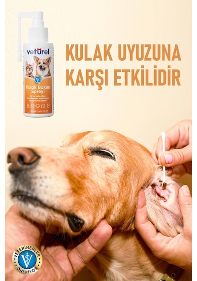 Veturel Kedi Köpek Göz Ağız Kulak Uyuzu Koku  Bakım Seti 3 x 100 ML
