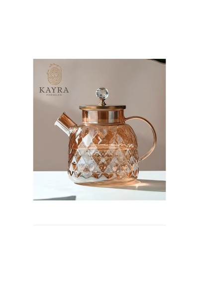 Tedar Kabartmalı Borosilikat Cam Demlik 1000ml Royaleks-cm-2006 Najmaddin 6411267