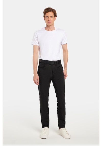 Tudors Erkek Regular Fit Rahat Kesim Mevsimlik Kanvas Siyah Pantolon-34476 Siyah