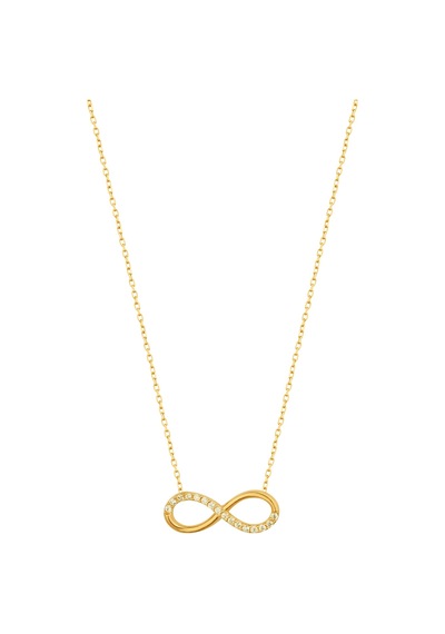 Yarısı Taşlı Sonsuzluk Gümüş Kolyesi Rose Gold
