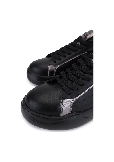 Tamer Tanca Kadın Suni Deri Siyah/antrasit Sneakers & Spor Ayakkabı 1009 2200 Bn Ayk Sk25-26 Sıyah/antrasıt Siyah
