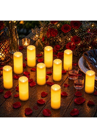 Yüksek Kalite 11 Adet 15 Cm Led Işıklı Mum Gün Işığı Alev Efektli Titrek Yanan Led Mum Büyük Boy