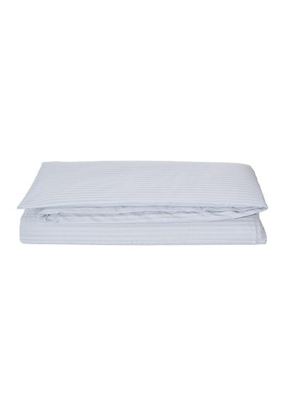 Komfort Home Çift Kişilik Çizgili Pamuk Saten Nevresim / Açık Gri