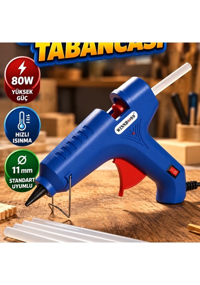 80 W Sıcak Silikon Tabancası 11 Mm Uyumlu 5 Adet Silikon Çubuklu