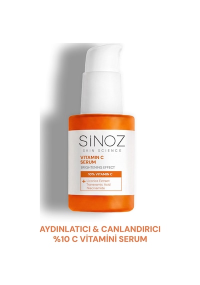 Sinoz Aydınlatıcı Canlandırıcı %10 C Vitamini Yüz Serumu 30 ML