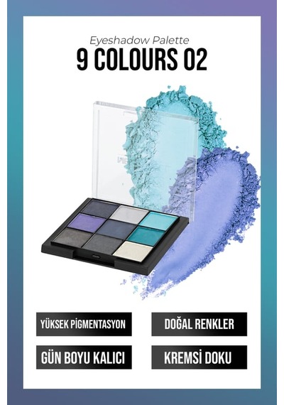 New Well Eyeshadow Palette 9 Colours No 02 12'li Paket 002