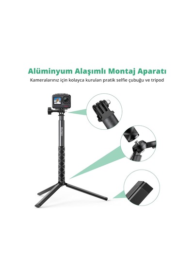 49.2/120cm Selfie Stick Tripod Uzatılabilir Eylem Kamera Dağı Diğer