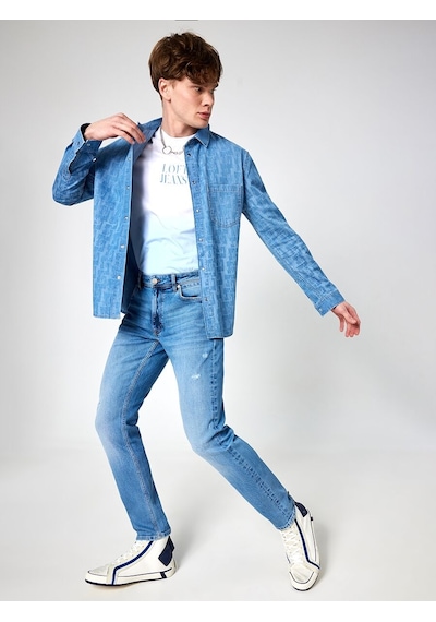 LOFT Regular Fit Erkek Gömlek U.kol Lf2032744 Q1.v1 Denim