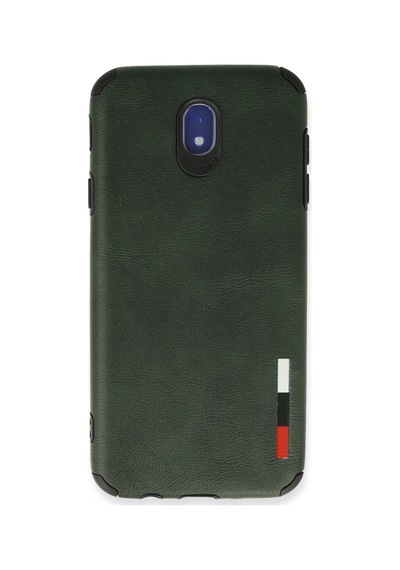 Samsung Galaxy  Uyumlu,  J7 Pro / J730 Kılıf Loop Deri Silikon - Yeşil