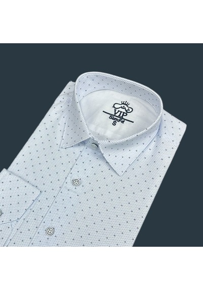 Slim Fit Pamuklu Uzun Kollu Cepsiz Gömlek Slim Fit Kalıp Beyaz