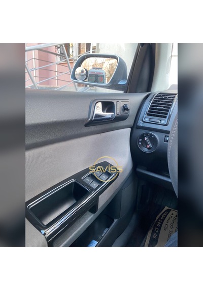 Volkswagen Polo 9N uyumlu Parlak Siyah Full Set Torpido Konsol Maun Kaplama (Pianoblack)