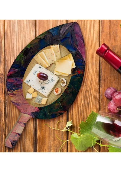 Bk Gift Modern Art Tasarımlı Yaprak Şeklinde Doğal Ahşap Servis Ve Sunum Tabağı Model 20