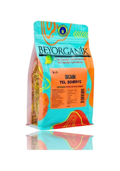 Organik Tel Şehriye Ispanaklı Pancarlı Balkabaklı 200 G