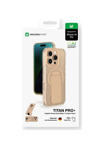 Apple Uyumlu iPhone 16 Pro Kılıf Magsafe Şarj Özellikli Standlı Amazingthing Titan Plus Kapak Rose Gold