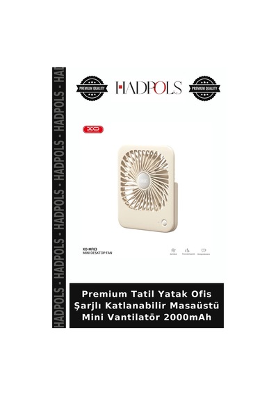 Premium Tatil Yatak Ofis Şarjlı Katlanabilir Masaüstü Mini Vantilatör 2000mah
