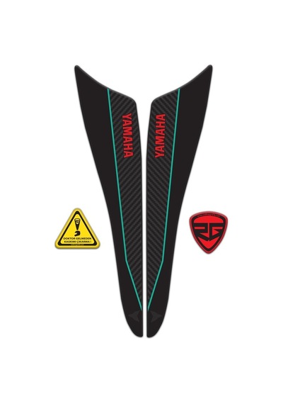 Yamaha Mt-07 2021-2023 Uyumlu Kuyruk Koruma Pad Sticker Cyan Red Edition