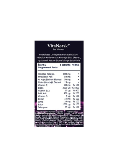 Kollagen Tablet Collagen Hyaluronik Asit Atkuyruğu Biotin