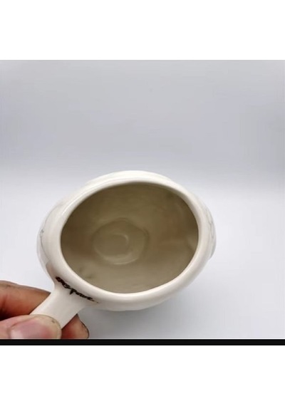 300ml Yaratıcı 3d Baykuş Seramik Karikatür Hayvan Kupa & Meşrubat Bardağı Beyaz