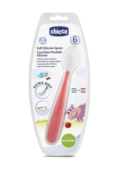 Chicco Yumuşak Silikon Kaşık 6 Ay+ Kırmızı