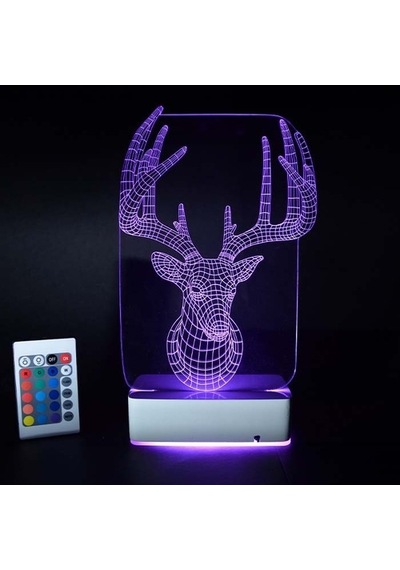 Özel Tasarım Geyik 3D Led Lamba