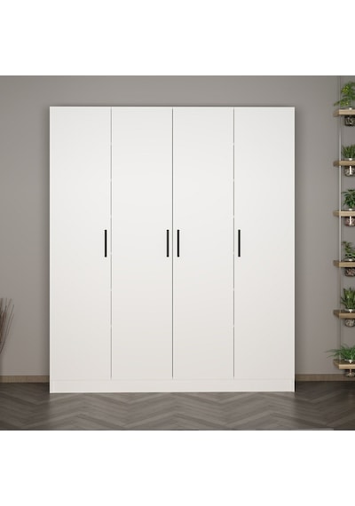 Minar Kale 210 Cm 4 Kapaklı 2b Raf Portmanto Beyaz