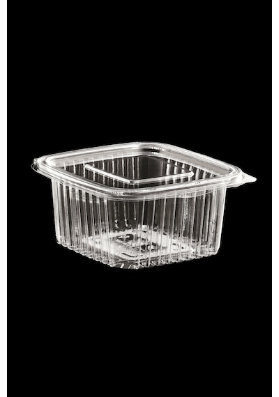 Plastik Kapaklı Sızdırmaz Saklama Kabı 500 Ml Düz Kapak 50 Li Set Tek Kullanımlık Gıda Kabı