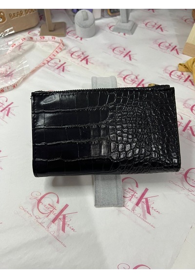 Gk Gamzelirenklerim Luxury Fashıon&accessorıes Kroko Dokulu Gold Detaylı Lüx Görünümlü Cüzdan Siyah