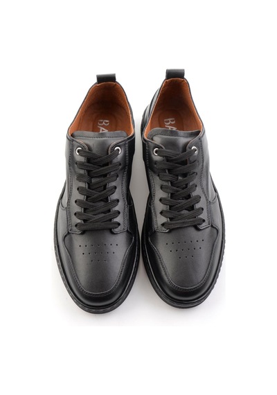 Bambi Siyah Hakiki Deri Erkek Sneaker E01396022603