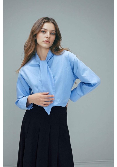 Defacto Poplin Gömlek Tunik G8431ax26spbe303 Mavi-be303