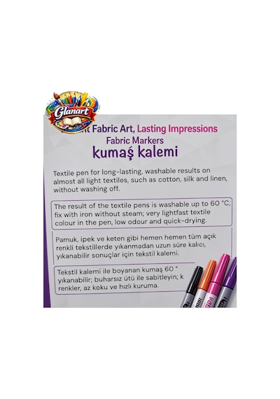 6 Renk Kumaş Kalemi , Tekstil Kalemi 6 Renk Fabric Marker