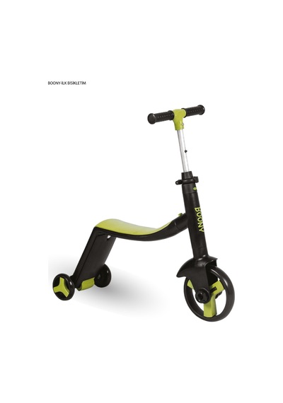 Boony Yeşil Çocuk Scooter- Bisiklet 1 Ürün 3 Özellik 50 Kg Taşıma Kapasiteli Yeşil